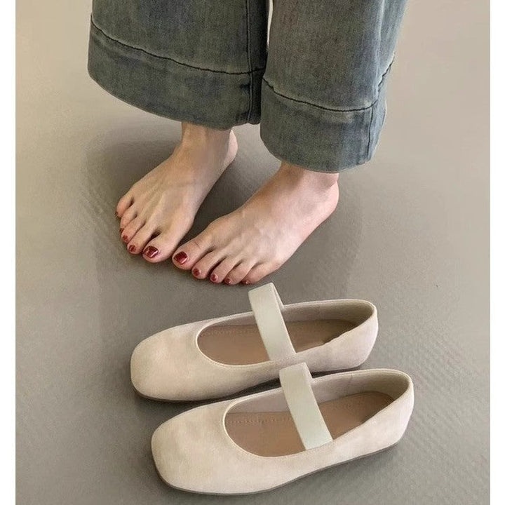 Damen Ballerinas mit komfortablem Riemen und weichem Obermaterial Drune
