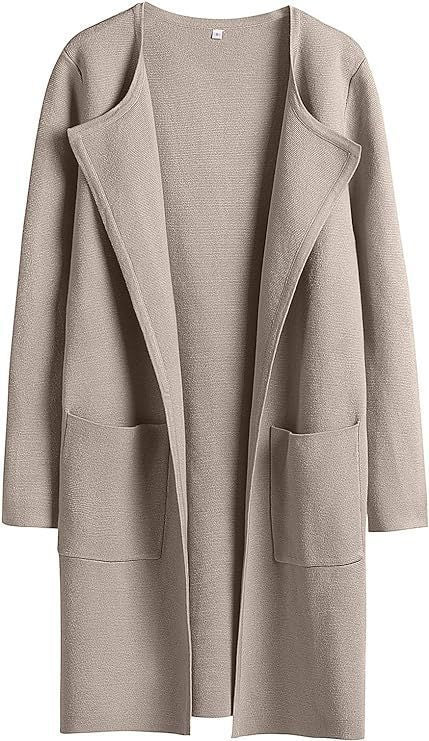 Damen modische Strickjacke mit offenen Front und praktischen Taschen Drune
