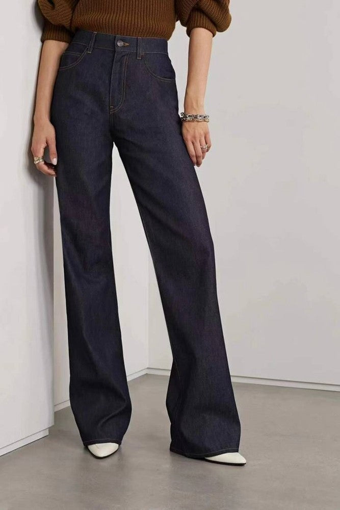 Damen Hoch geschnittene weite Jeans Drune