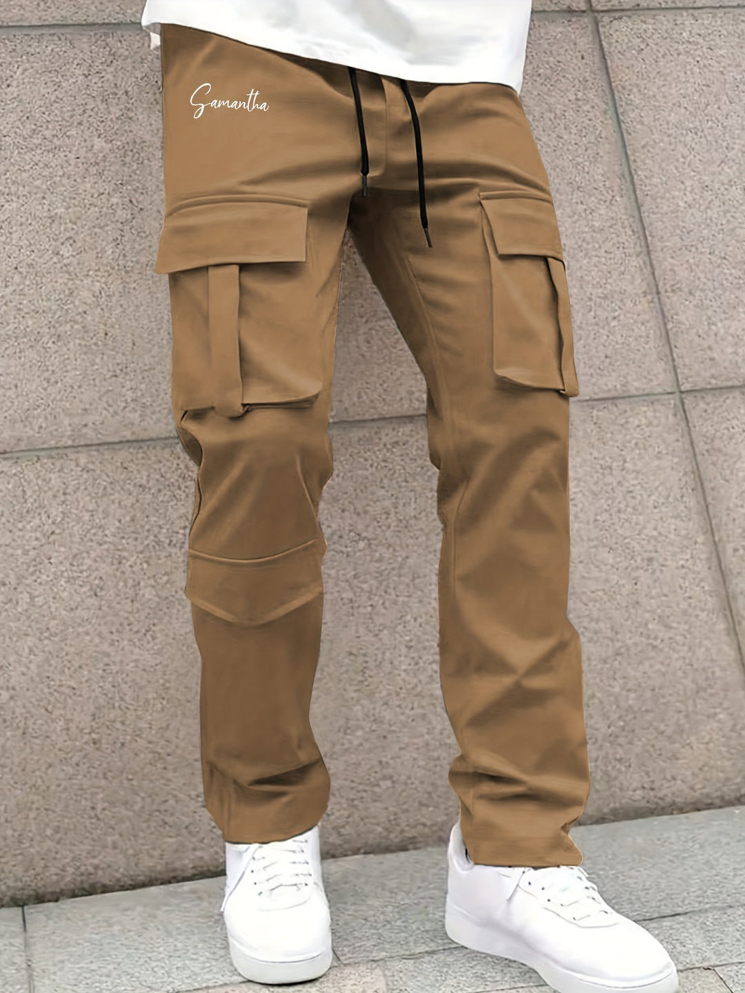 Herren Cargo-Hose mit vielseitigen funktionalen Taschen und elastischem Bund Drune