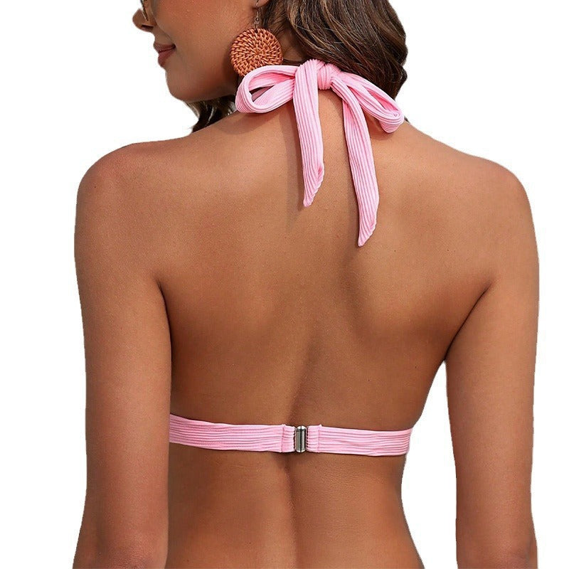 Damen Triangel-Bikini-Oberteil mit dekorativen Schmuckdetails Drune