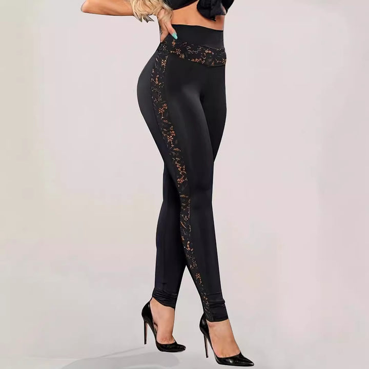 Damen sportliche Leggings mit verführerischem Spitzen-Detail Drune