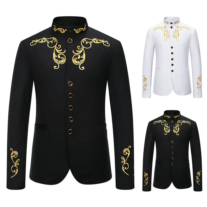 Herren modischer Blazer mit hochwertiger Stickerei Drune