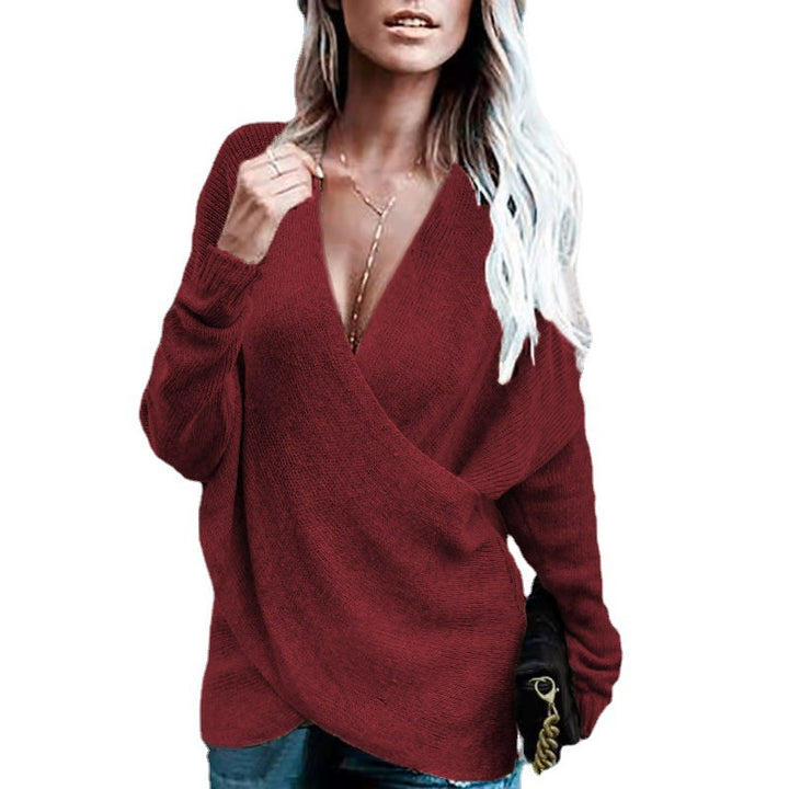 Damen Wickelstrickpullover Drune