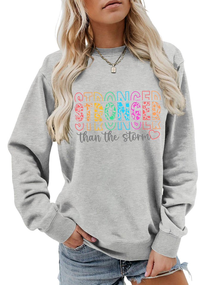 Damen Sweatshirt mit motivierendem Schriftzug und lässigem Schnitt Drune