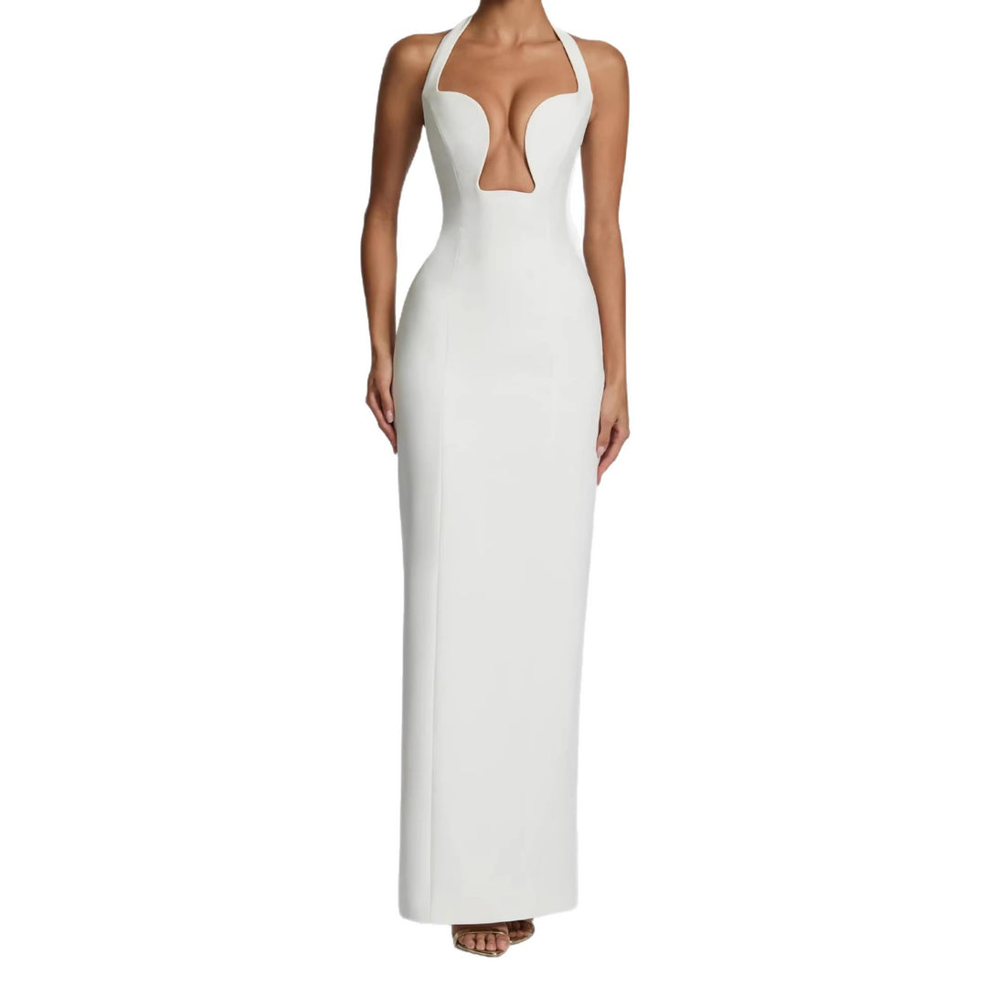 Damen Maxikleid mit tiefem Ausschnitt und Taschen Drune