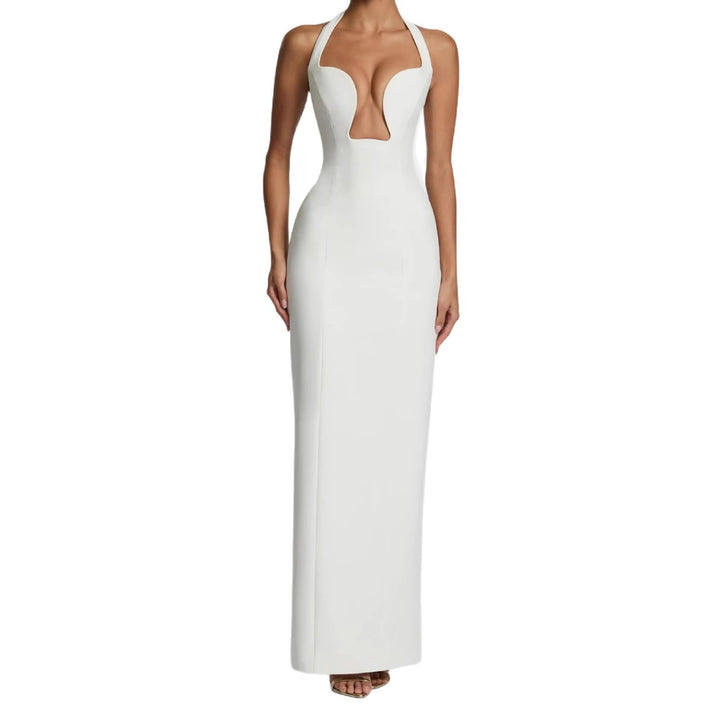 Damen Maxikleid mit tiefem Ausschnitt und Taschen Drune