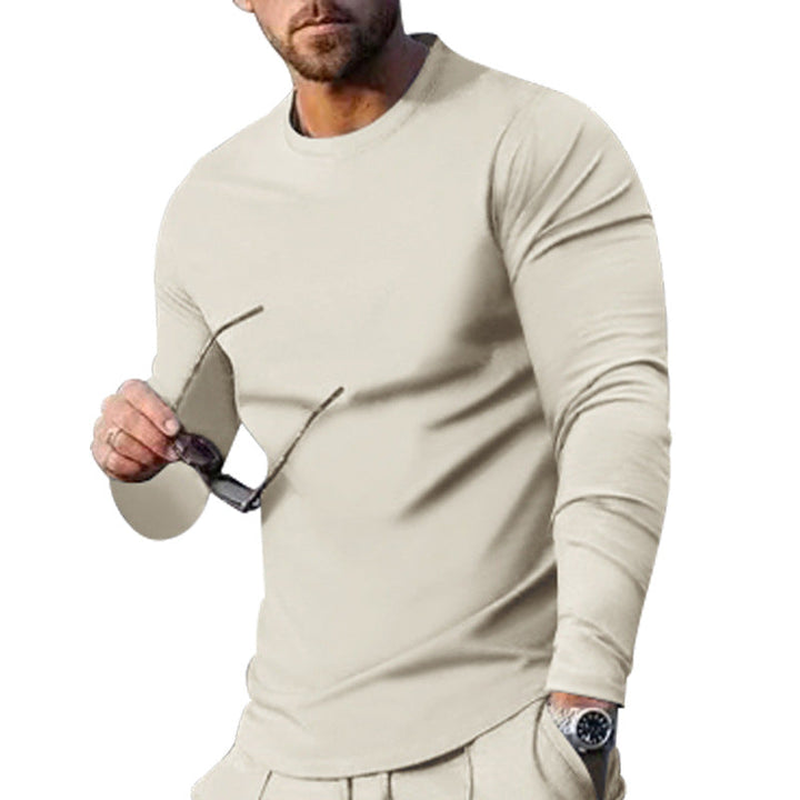Herren hochwertiges Langarmshirt mit stylishem Rundhalsund und weicher Baumwollmischung Drune