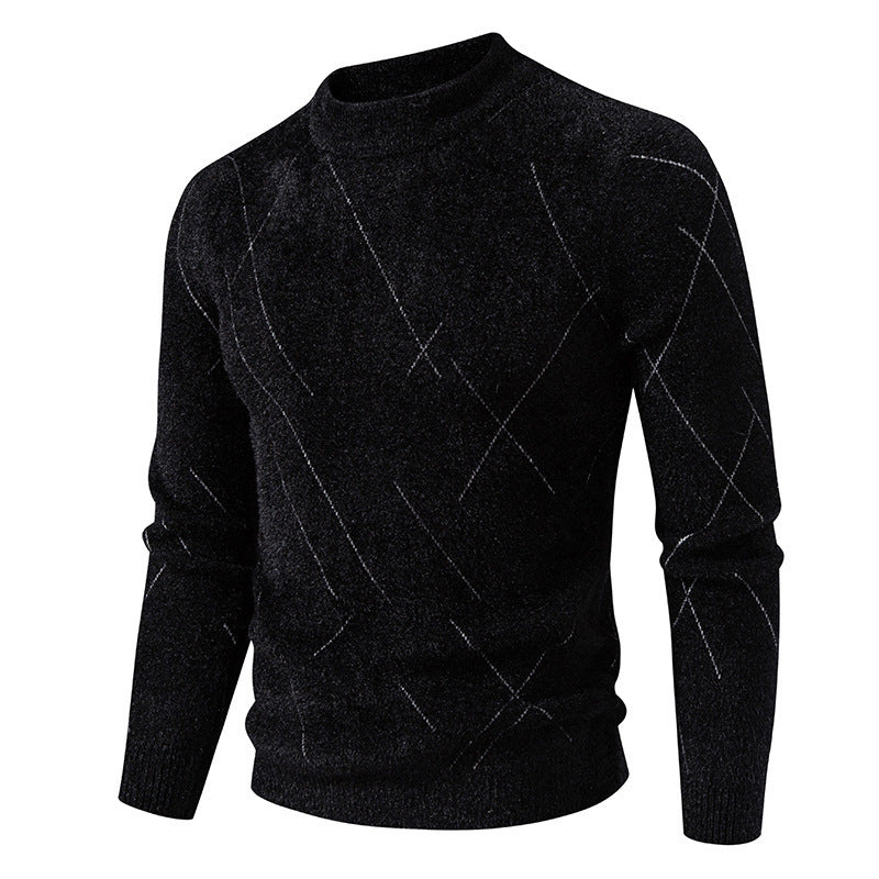 Herren Feiner Strickpullover mit modernem Zopfmuster Drune