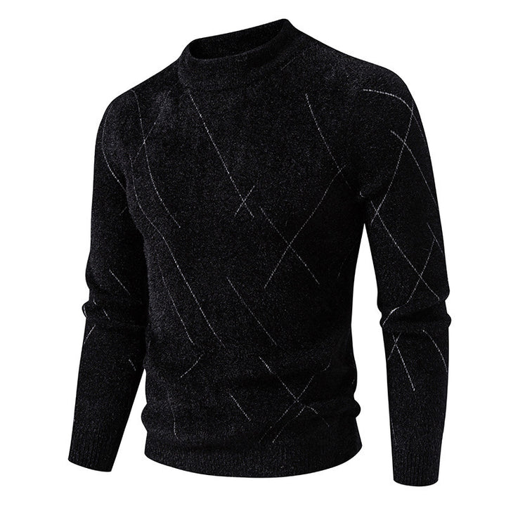 Herren Feiner Strickpullover mit modernem Zopfmuster Drune