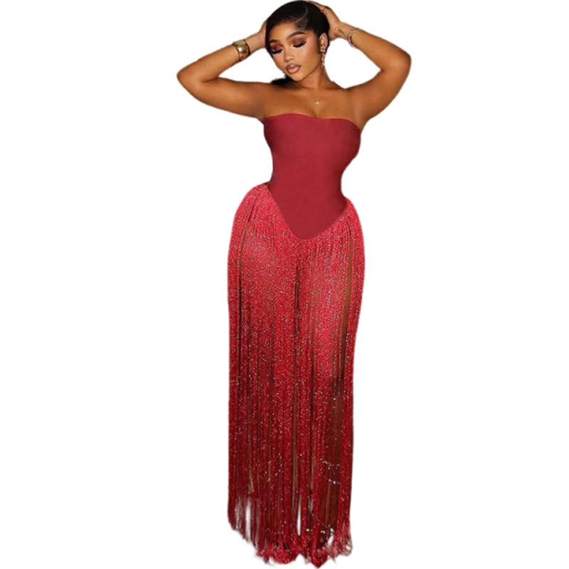 Damen Badeanzug mit fransigen Details Drune