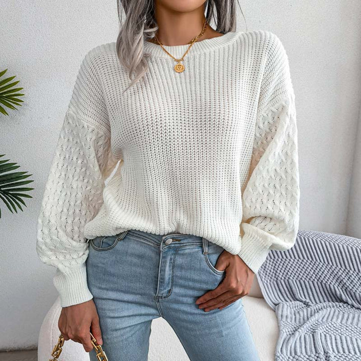 Drune | Schlichter Pullover Aus Einfarbigem Strickdesign