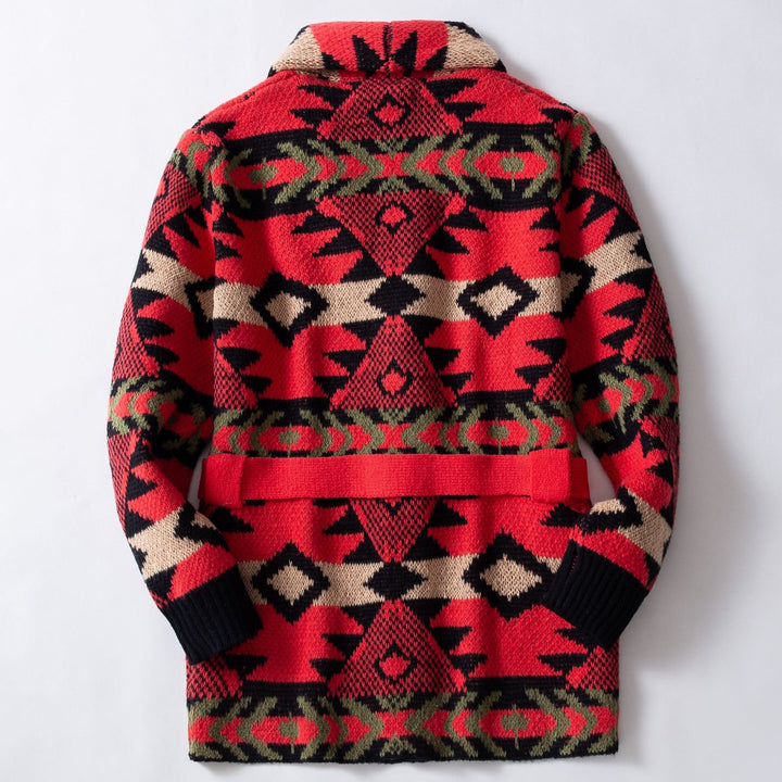 Damen Strickjacke mit gemustertem Design und breitem Schalkragen Drune