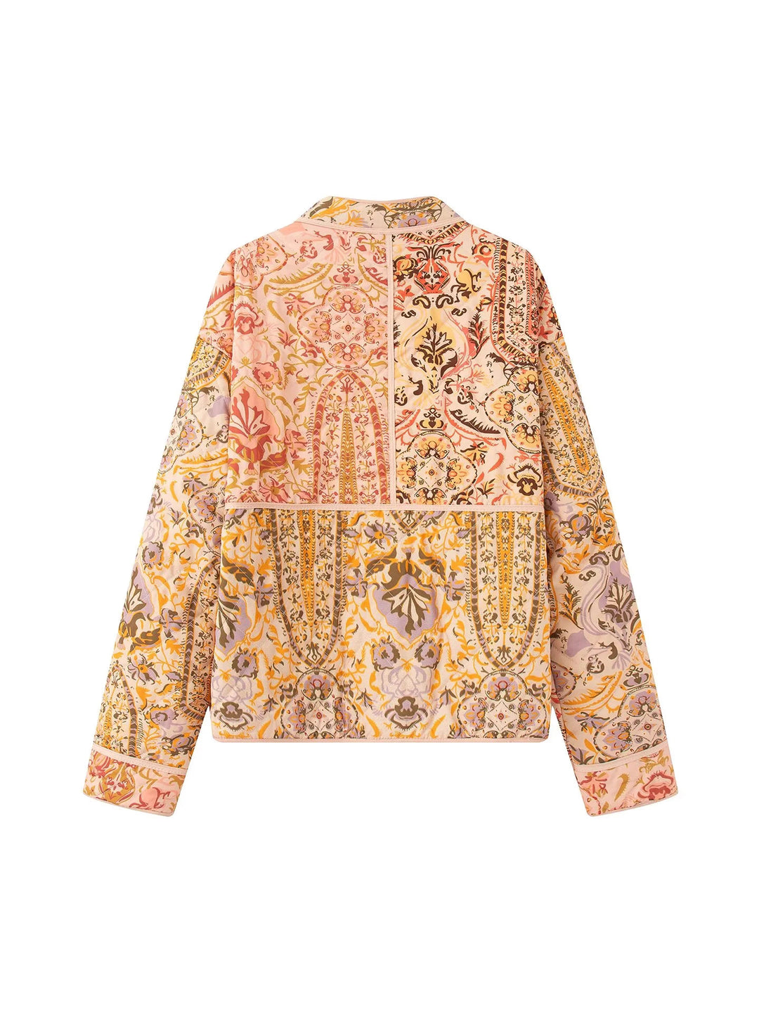 Damen gesteppte Jacke mit floralen Mustern und praktischen Taschen Drune