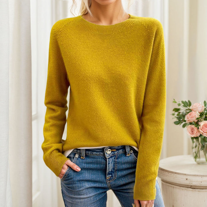 Damen weicher Strickpullover mit strukturiertem Muster Drune