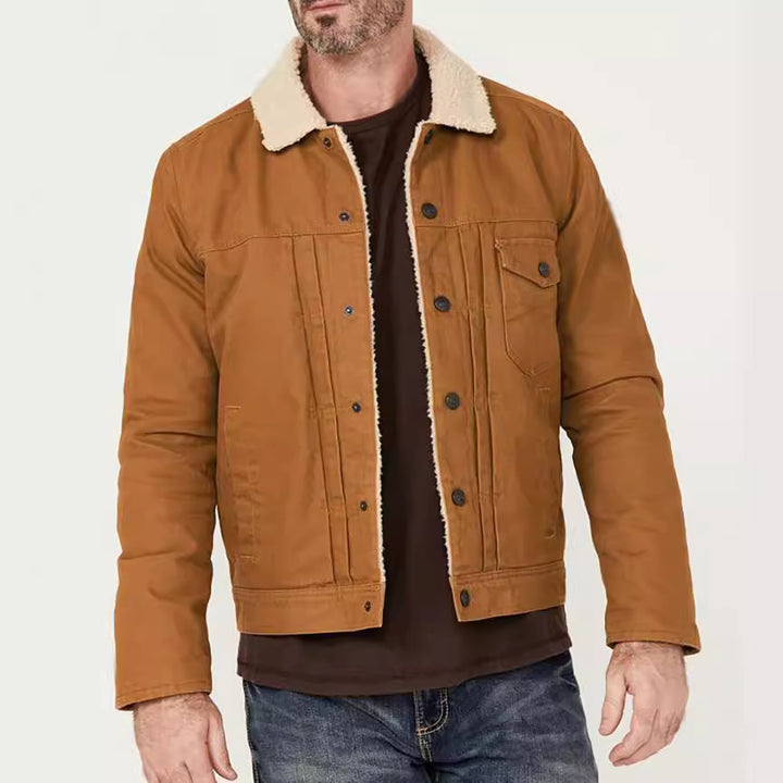 Herren Freizeitjacke mit innenliegendem Kunstfellkragen Drune