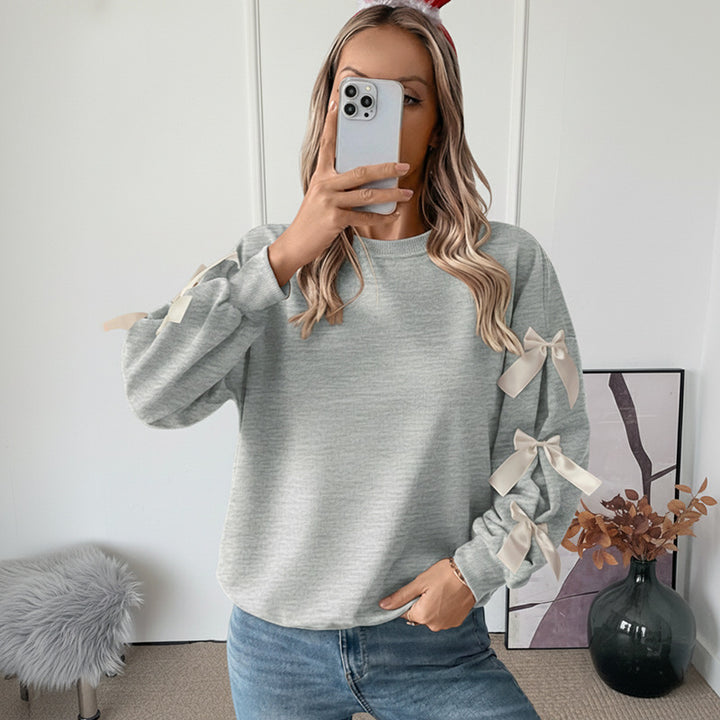 Damen Oversized Sweater mit verspielten Schleifendetails Drune