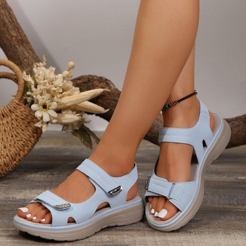 Damen Komfortsandalen mit verstellbaren Klettverschlüssen und dämpfendem Fußbett Drune