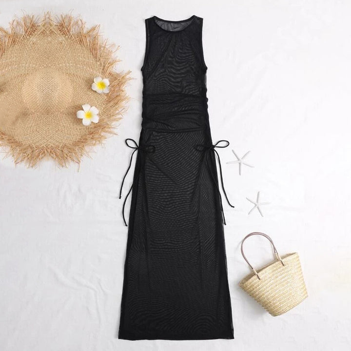 Damen Lässiges Strandkleid mit verstellbaren Riemen Drune