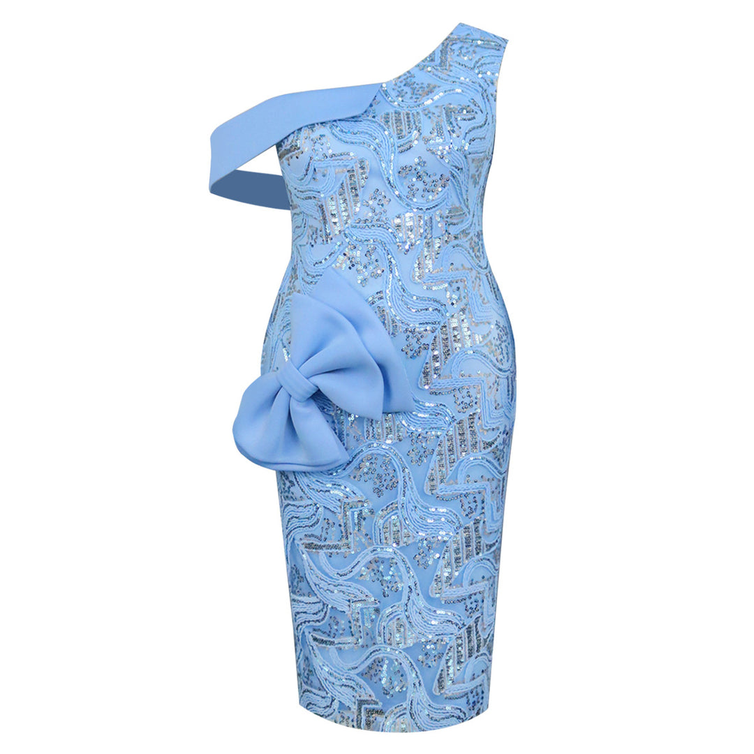 Damen Abendkleid mit asymmetrischem Schnitt und funkelnden Applikationen Drune