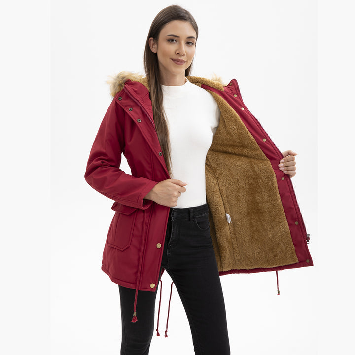 Damen Winterparka mit Pelzkragen Drune