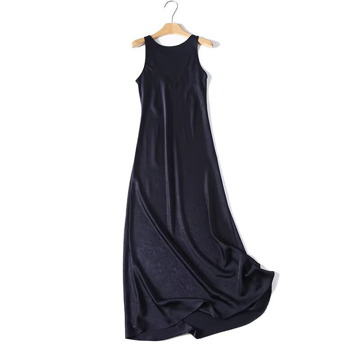 Damen Langes Seidenkleid mit elegantem Rückenausschnitt Drune