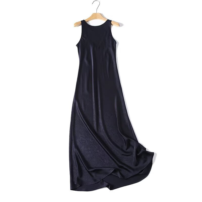 Damen Langes Seidenkleid mit elegantem Rückenausschnitt Drune