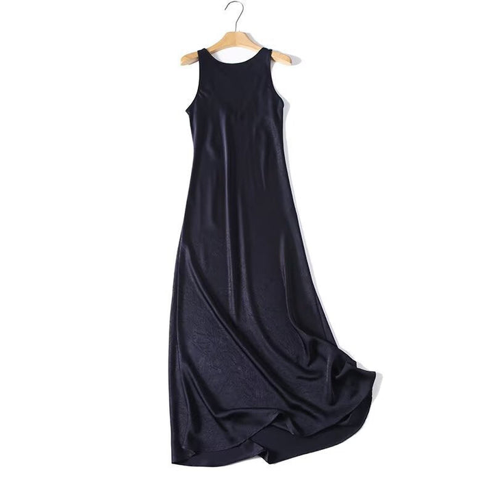 Damen Langes Seidenkleid mit elegantem Rückenausschnitt Drune