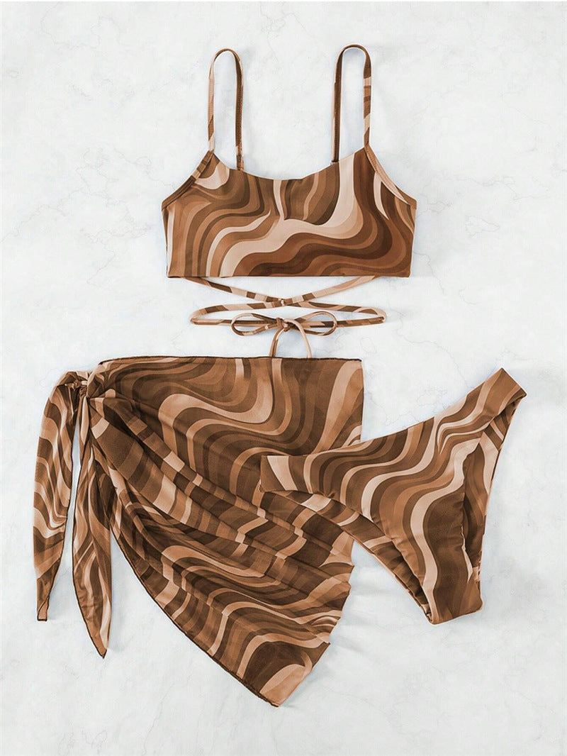 Damen Trendiger Badebekleidungs-Set mit Wickelrock Drune