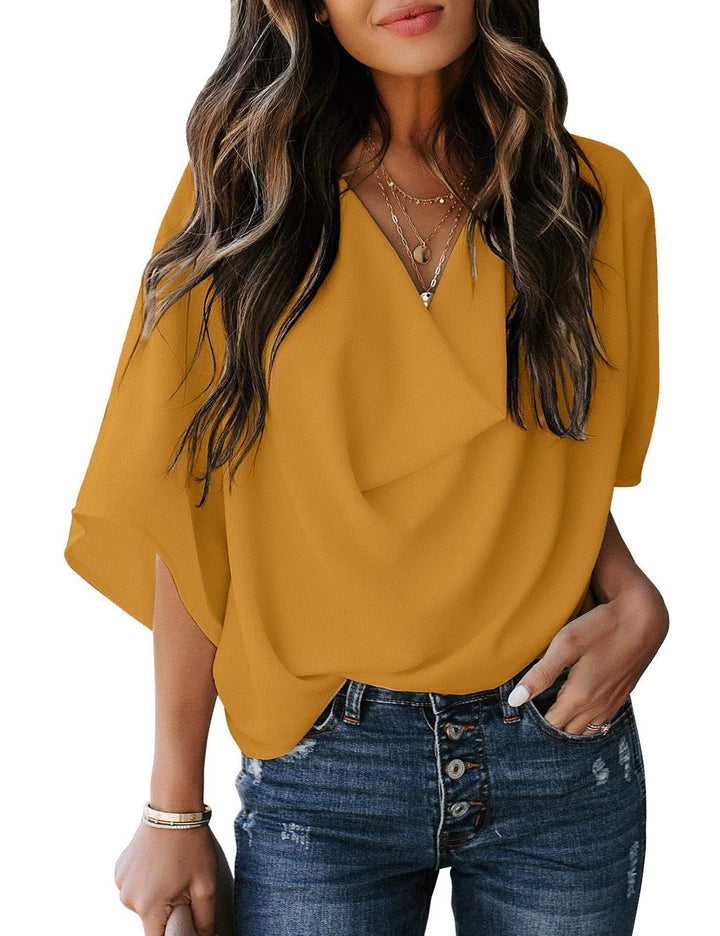 Damen Elegante Wickelbluse mit lässigem Schnitt Drune
