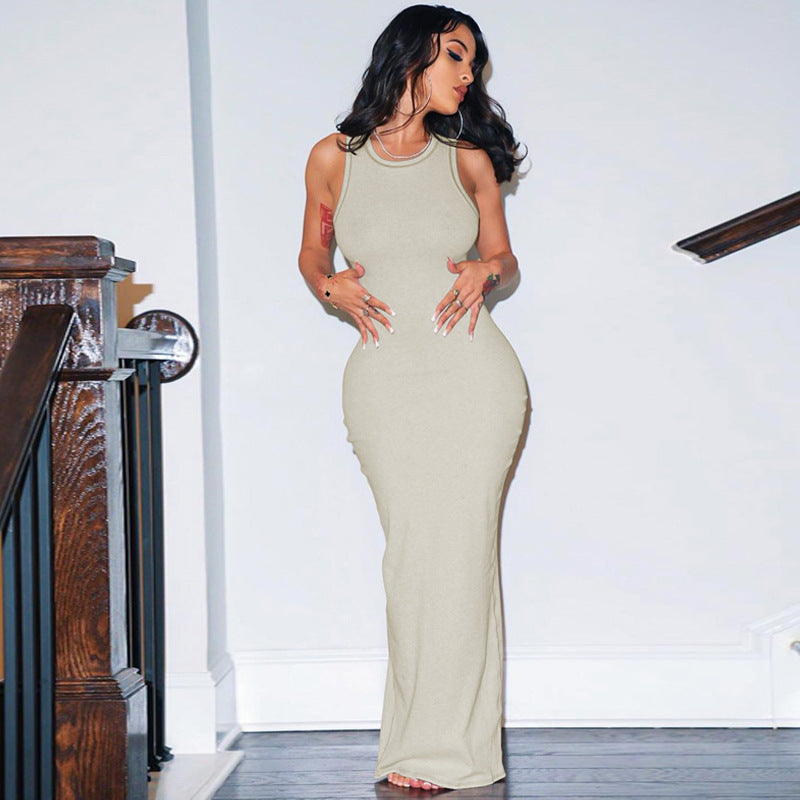 Damen figurbetontes Sommermaxikleid Drune