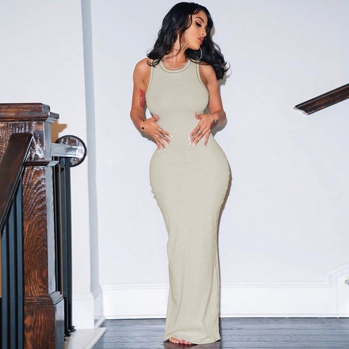 Damen figurbetontes Sommermaxikleid Drune
