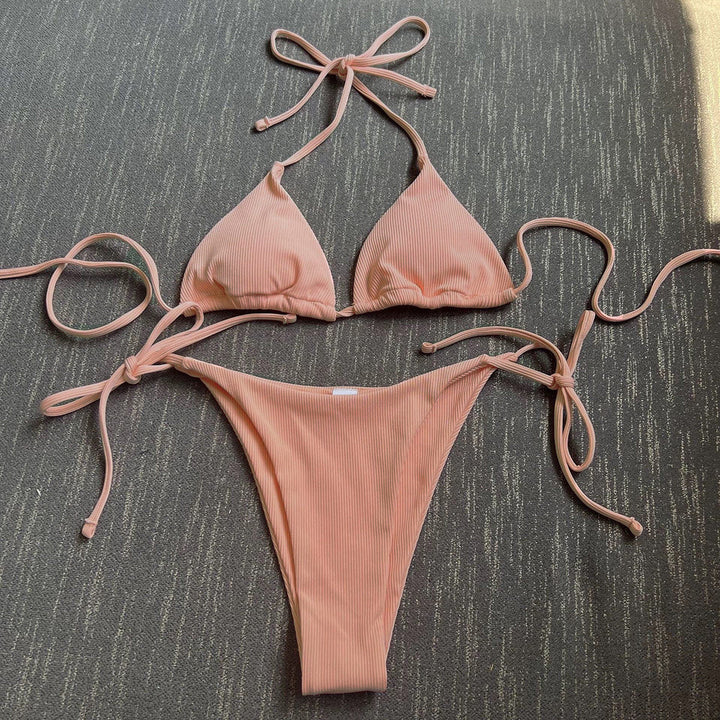 Damen Triangel-Bikini mit verstellbaren Bändern und raffinierten Schnürdetails Drune
