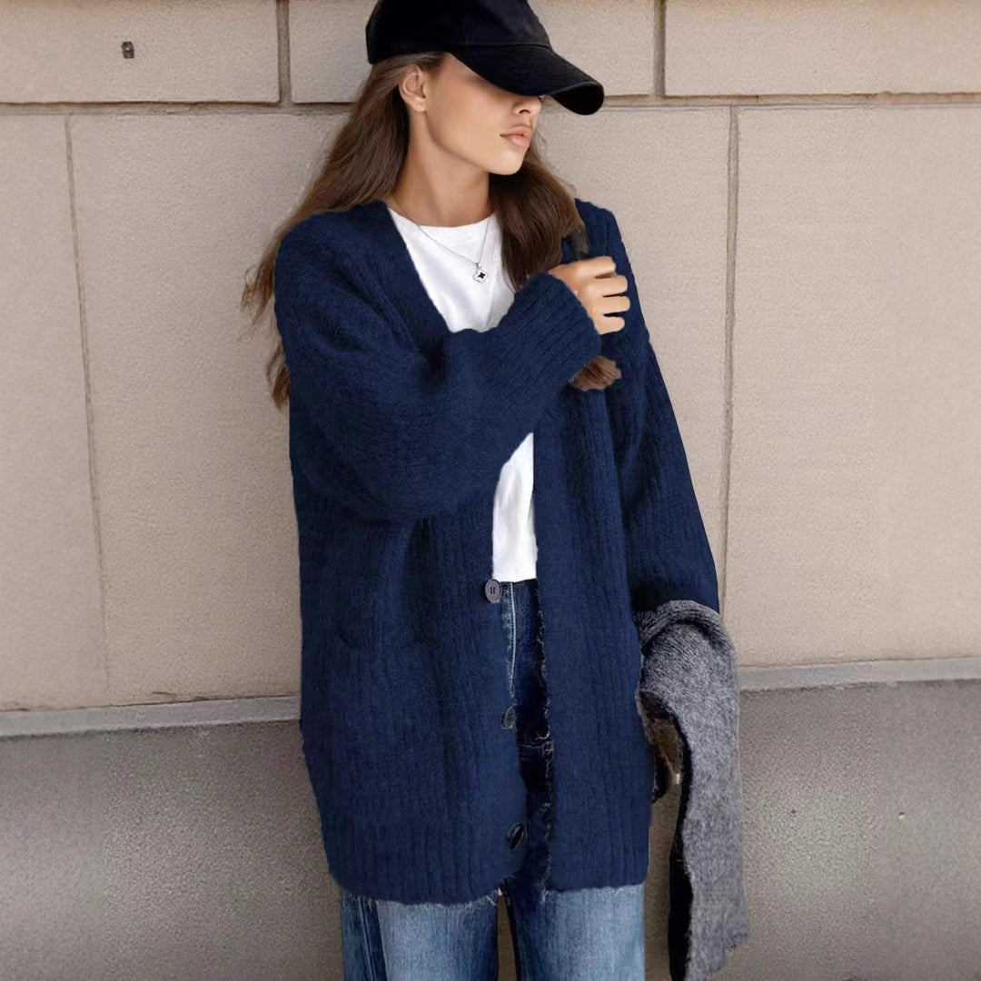 Damen Grobstrick-Cardigan mit einzigartigen Strukturmustern und praktischen Taschen Drune