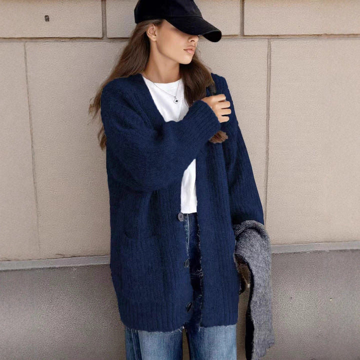 Damen Grobstrick-Cardigan mit einzigartigen Strukturmustern und praktischen Taschen Drune