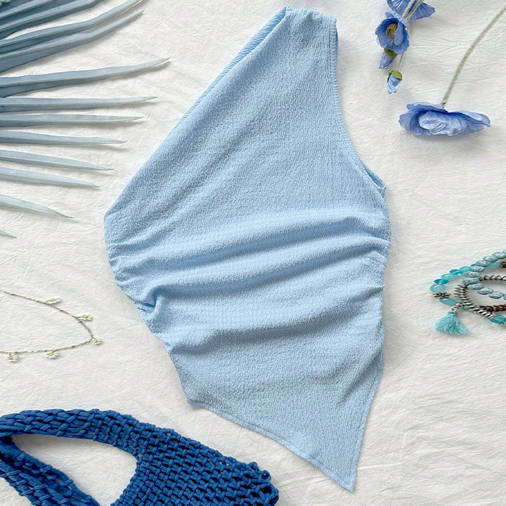 Damen asymmetrisches Design-Oberteil aus weichem Stoff Drune