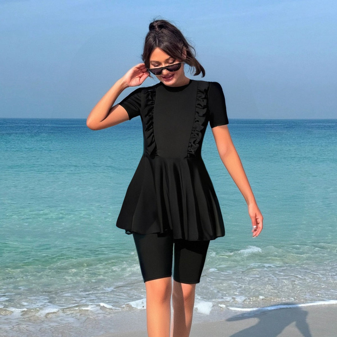 Damen Strandmode mit Rüschendetails Drune