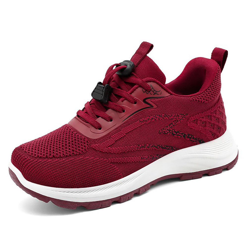 Damen nan atmungsaktiver Strick-Laufsneaker mit Schnellzug-Schnürung, gepolsterter EVA-Zwischensohle und profiliertem Laufsohle Drune