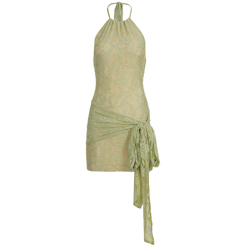 Damen Spitzenkleid mit elegantem Wickeldesign Drune