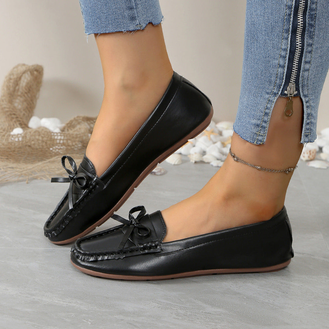 Damen Mokassins mit elegantem Schleifenakzent und weicher Sohle Drune