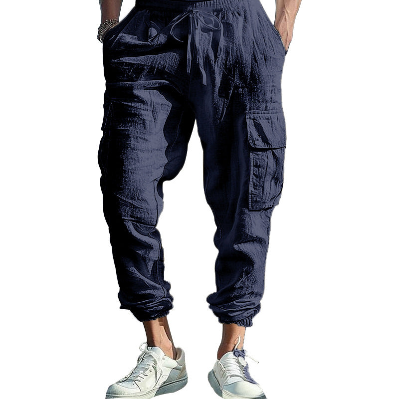Herren nan lässige Cargo-Jogginghose mit elastischem Bund und großzügigen Seitentaschen Drune