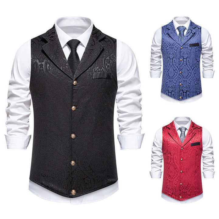 Herren elegante Weste mit aufwendigem Muster und hochwertigem Stoff Drune