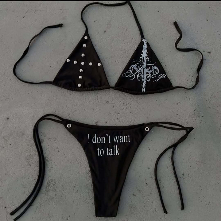 Damen Triangel-Bikini mit auffälligen Details Drune