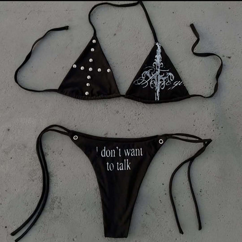 Damen Triangel-Bikini mit auffälligen Details Drune