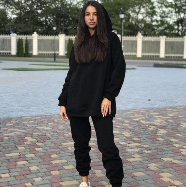 Damen Hoodie- und Jogginghose-Set mit weitem Schnitt Drune