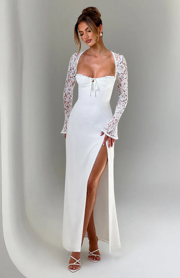 Damen Elegantes Maxi-Kleid mit raffiniertem Schnitt und schimmerndem Stoff Drune