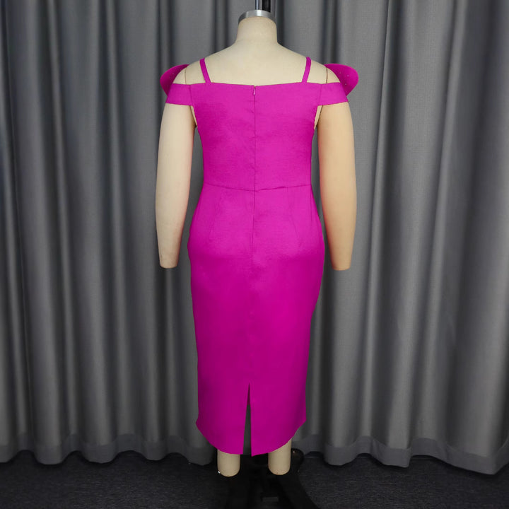 Damen Elegantes Abendkleid mit voluminösen Schleifenärmeln und funkelnden Strassakzenten Drune