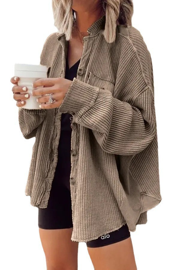 Damen lässige Oversized-Hemdjacke Drune