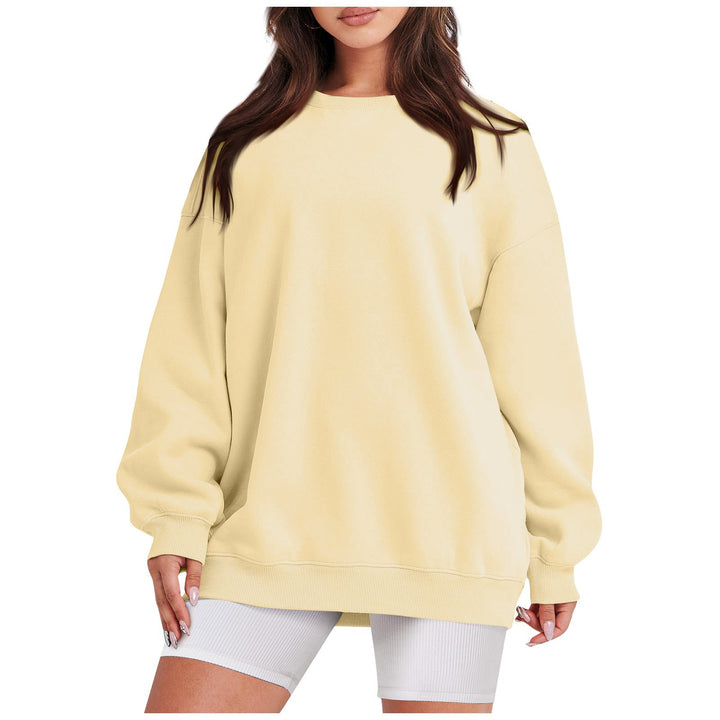 Damen nan Longline-College-Sweatshirt mit geripptem Saum, Raglanärmeln und angerauter Innenseite Drune