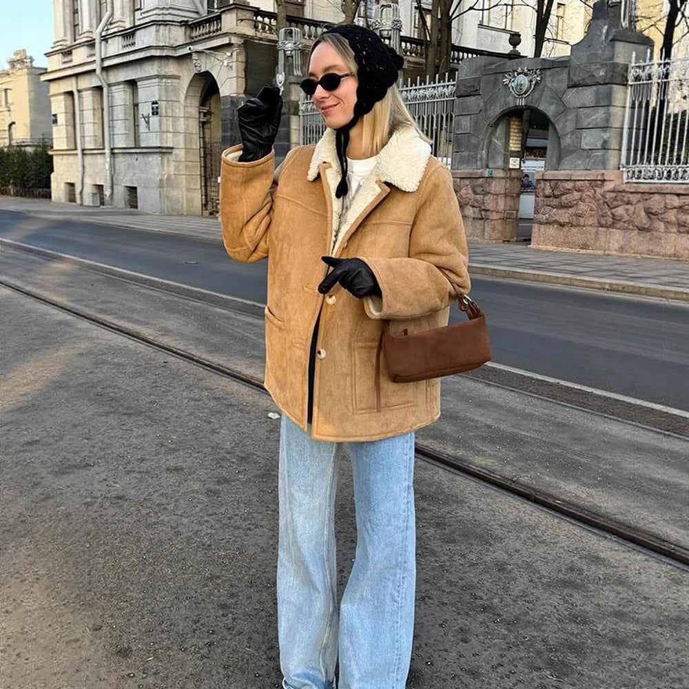 Damen Oversized Kunstfelljacke im lässigen Schnitt Drune